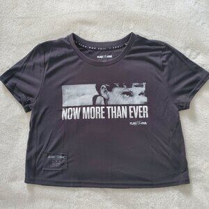 Flag Nor Fail Now More Than Ever Cropped Tee Black Small